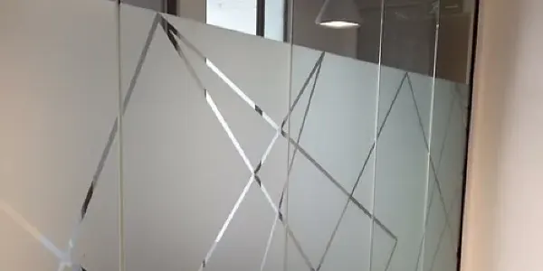 Privacy window film with lines pattern