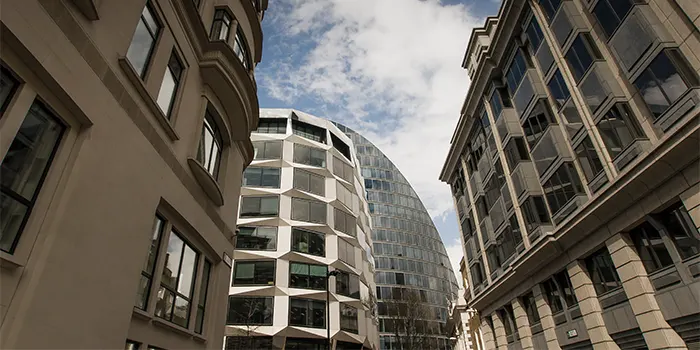 Security window films on London building